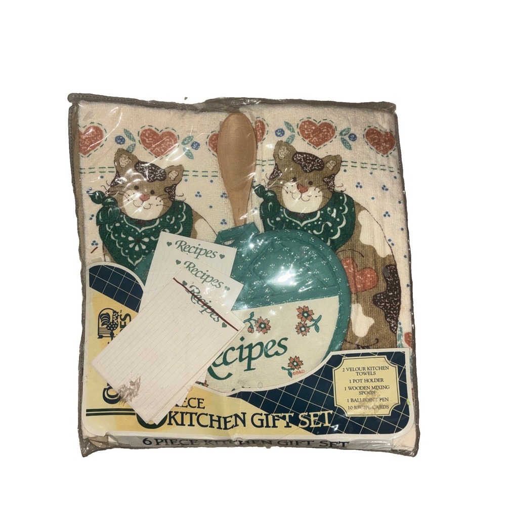 Vintage Country Treasures Kitchen Gift Set Towels Pot Holder Spoon Cottage NEW